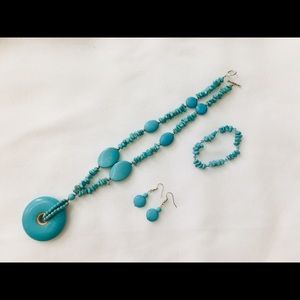 lapis lazuli tortoise necklace, bracelet, earrings